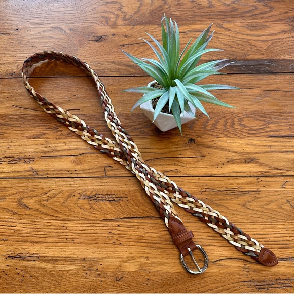 Accessories - Leather Braided Multicolor Belt Made in Guatemala XL
